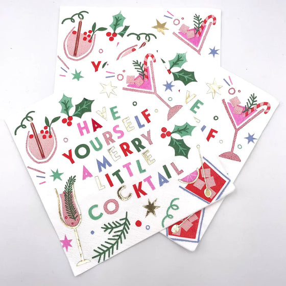 Foil Christmas Cocktail Napkins