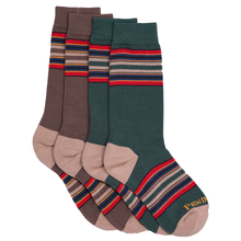  Umber and Green Heather Crew Socks - 2 Pack