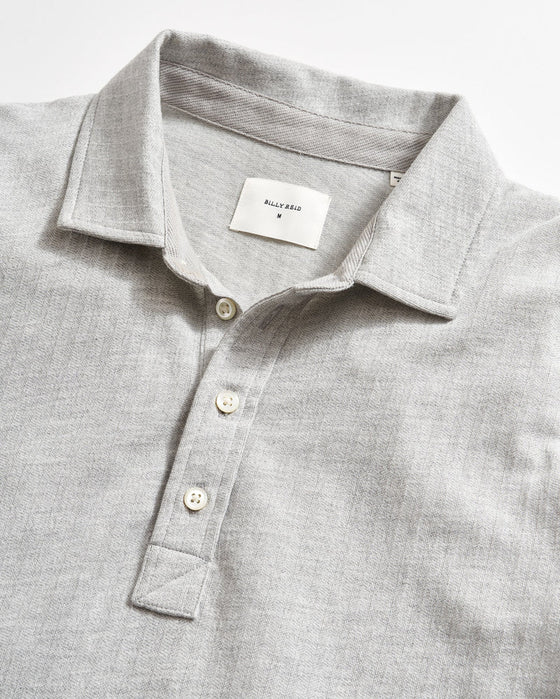 Long-Sleeve Herringbone Polo