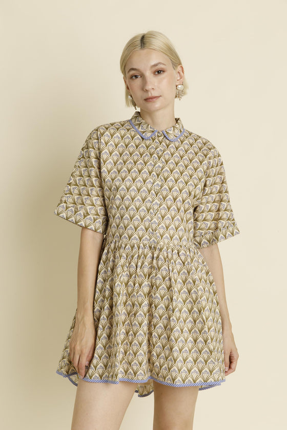 Combo Binding Shirt Dress