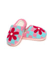 Kids Pink Checker with Red Flower Indoor/Outdoor Slippers