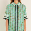 Boucle Mini Shirt Dress with Ric Rac Trim