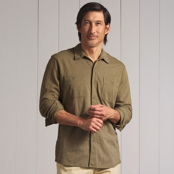 Flex Everyday Knit Shirt in Faded Olive