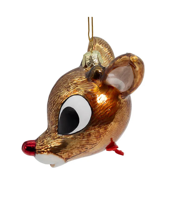 3.75" Glass Rudolph Head Ornament