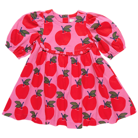 Girls Rowan Dress - Pink Apples