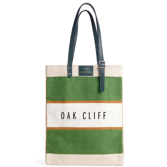 Market Bag in Court Green Chenille with Adjustable Handle