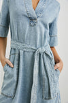 Chancey Midi Dress in Faded Indigo