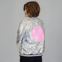  Pink Emoji Sequin Adult Bomber