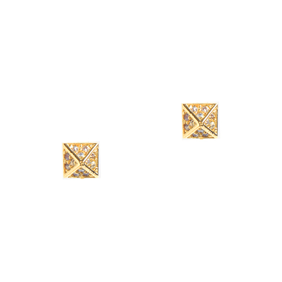 Small Pyramid CZ Stud Earrings