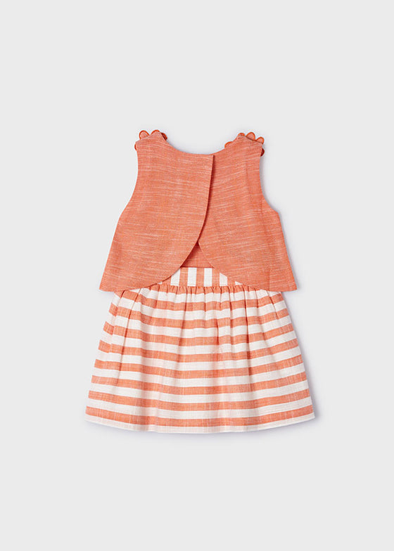 Orange Striped Skirt Set