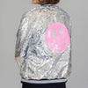 Pink Emoji Sequin Adult Bomber