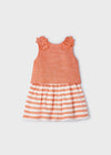 Orange Striped Skirt Set