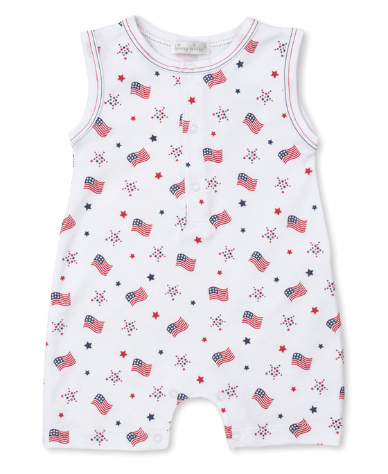 Star-Spangled Spirit Print Sleeveless Playsuit