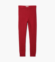  Red Shimmer Cable Knit Leggings