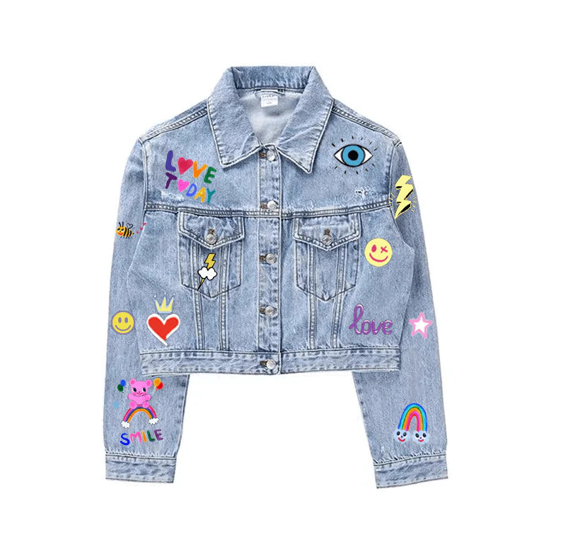 Lola & The Boys Girl's All About The Patch Denim Jacket