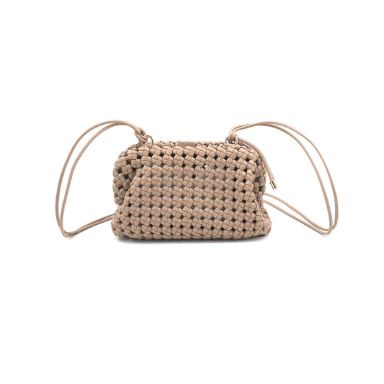 Woven Rattan Leather Bag