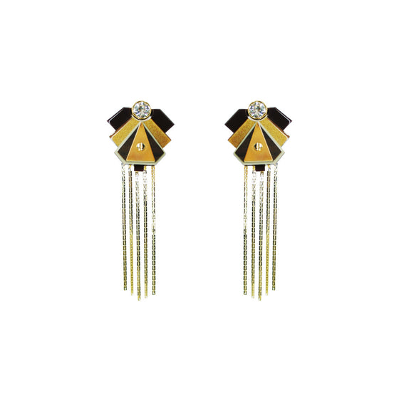 Pendant Fringes Empire Earring - Gold