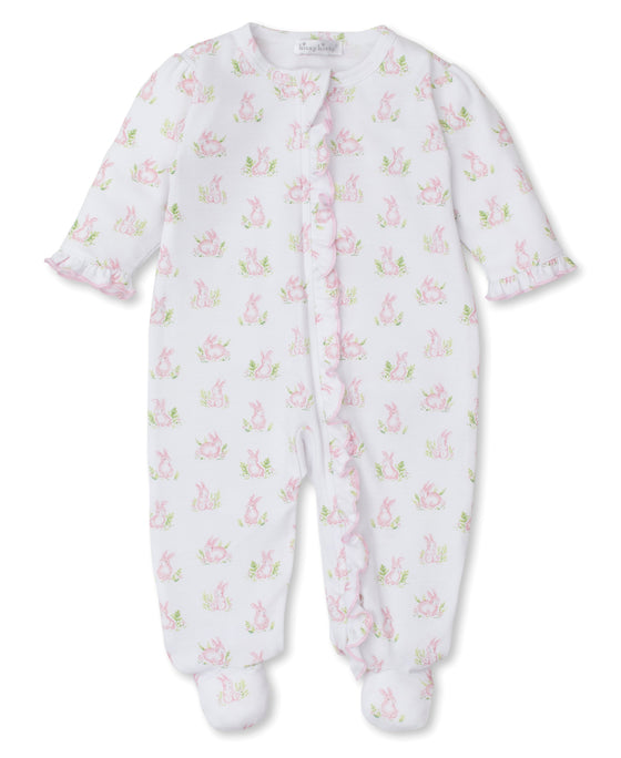 Cottontail Hollows Print Footie w Zipper