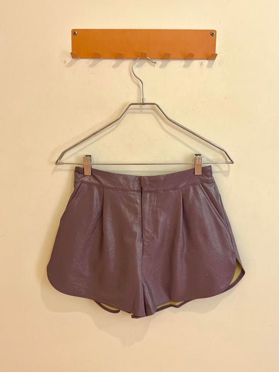 High Waisted Faux Leather Shorts